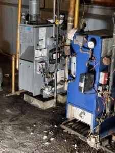 High-efficiency heating system and boiler setup