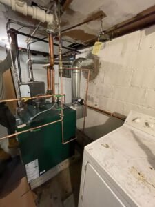 High-efficiency heating system and boiler setup