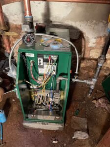 High-efficiency heating system and boiler setup