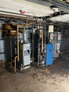 High-efficiency heating system and boiler setup